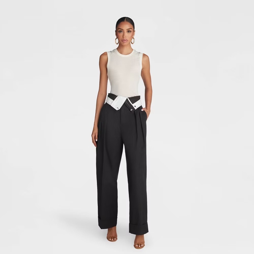 KBB by KAHLANA Women Baggy Leg 'The Waist Curtain Trouser' Size Small